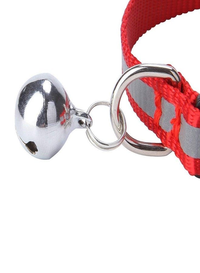 BLACK DOG Nylon Paw Print Reflective Safety Neck Collars Strap with Bells for Cat Dog Puppy Kitten Set (Color May Very) - Image 2